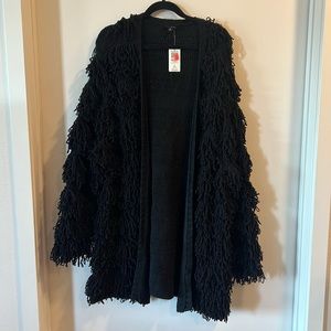 Torrid Black Fringe Open Cardigan Sweater 3X NWT